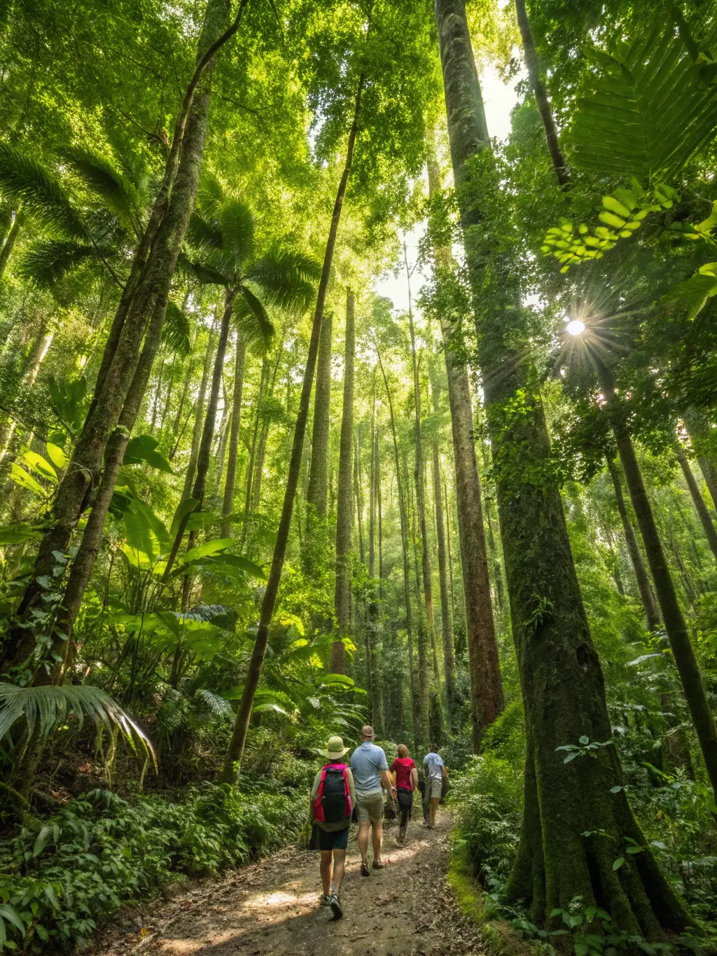 A photograph of a guided tour through a chestnut forest organized by MAISON DE LA CHATAIGNE, highlighting the natural beauty and ecological importance of chestnut trees.