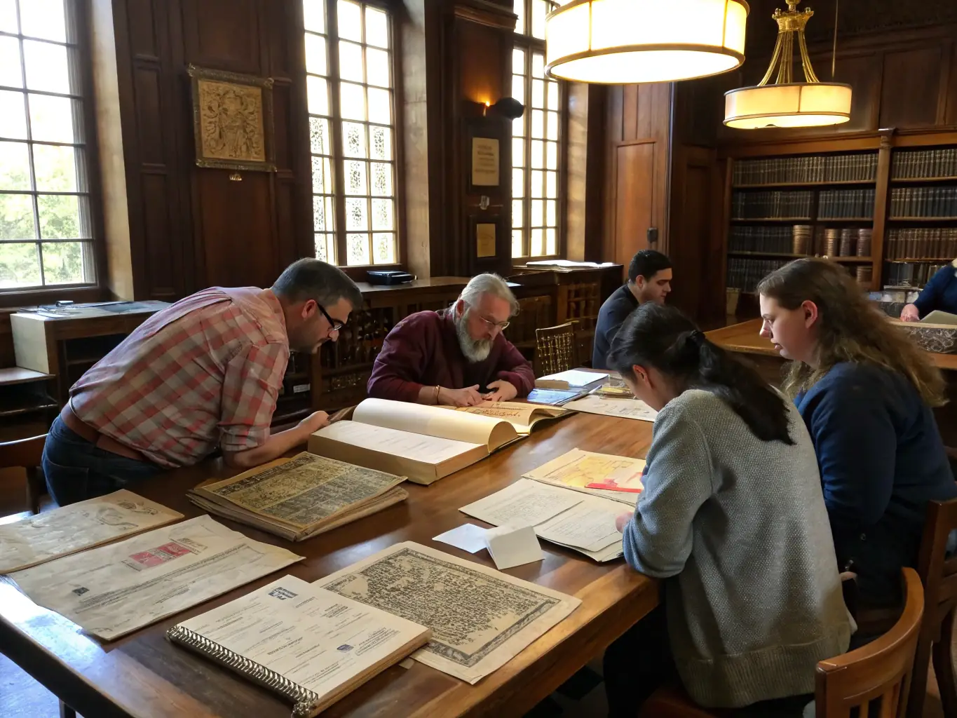 A classroom setting with adults learning about local history and traditions, with a focus on cultural preservation and community engagement.